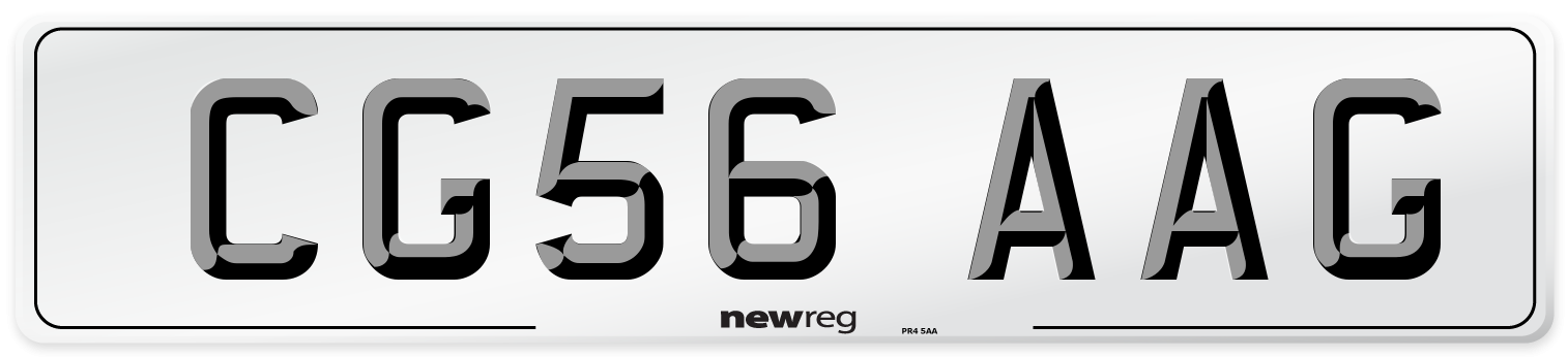 CG56 AAG Number Plate from New Reg